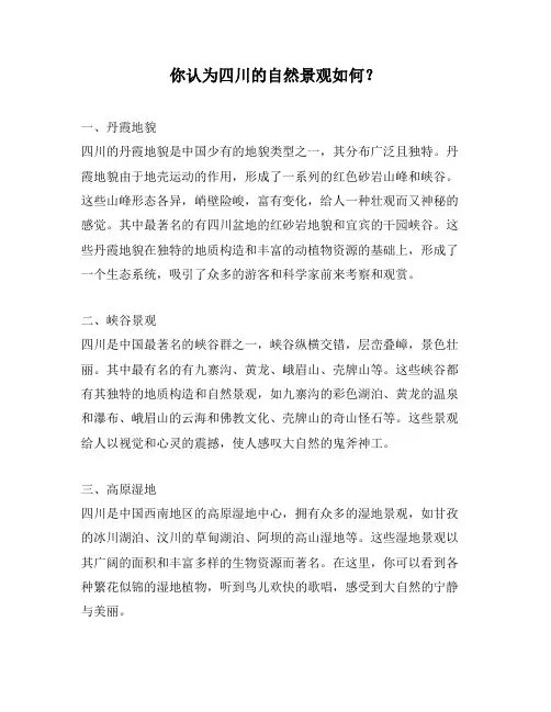 你认为四川的自然景观如何？