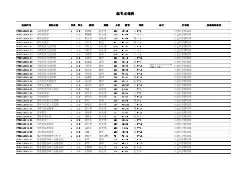 复旦大学2010-2011学年第二学期全部课程课表(2010.6.18稿)