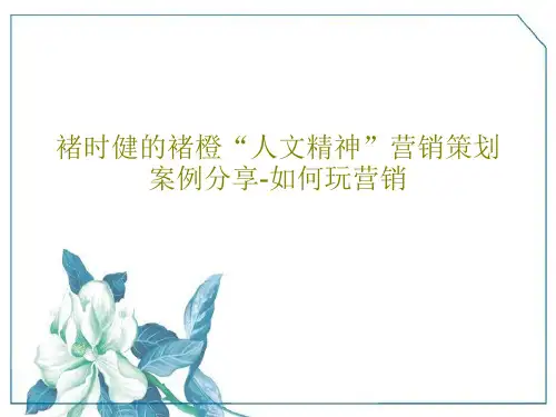 褚时健的褚橙“人文精神”营销策划案例分享-如何玩营销共49页文档