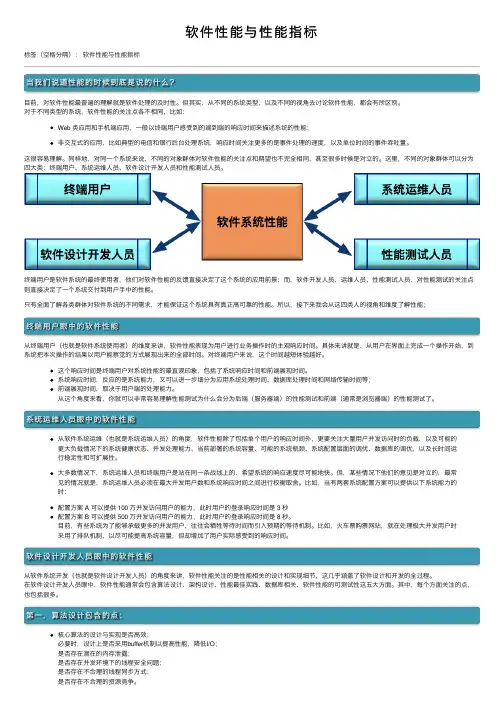 软件性能与性能指标