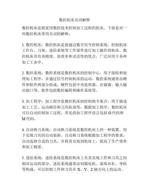 数控机床名词解释