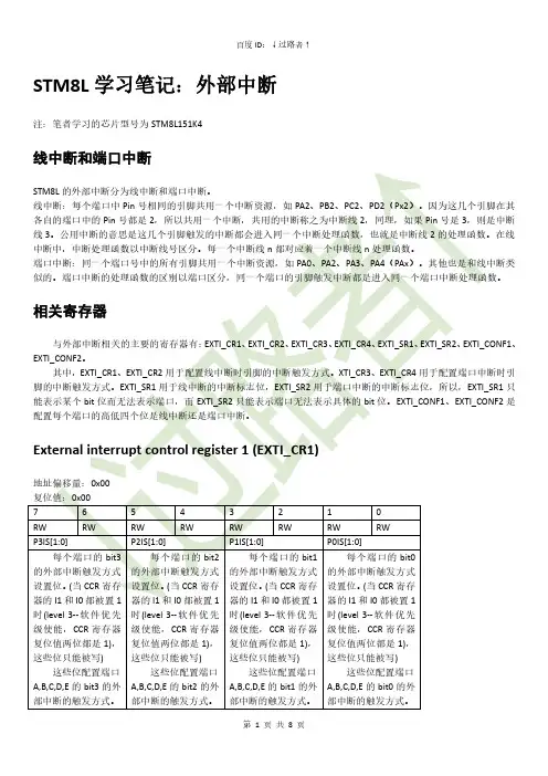 STM8L学习笔记：外部中断
