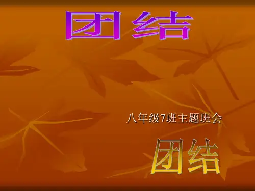 关于《团结》主题班会PPT