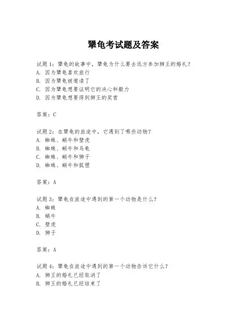 犟龟考试题及答案