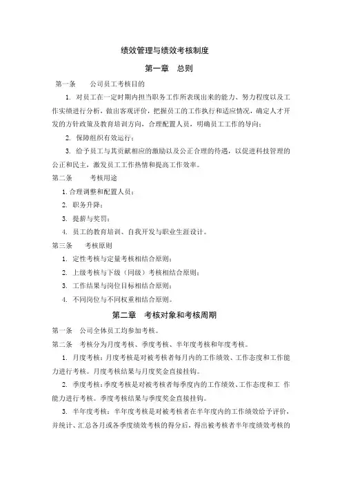 华为绩效考核制度