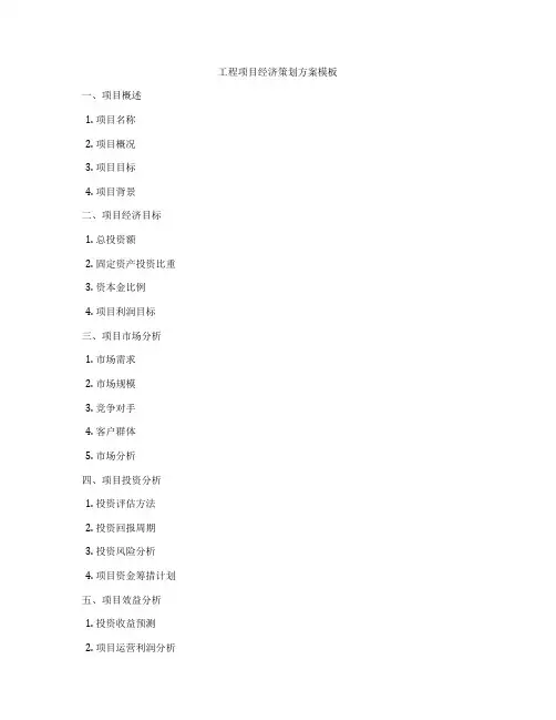 工程项目经济策划方案模板