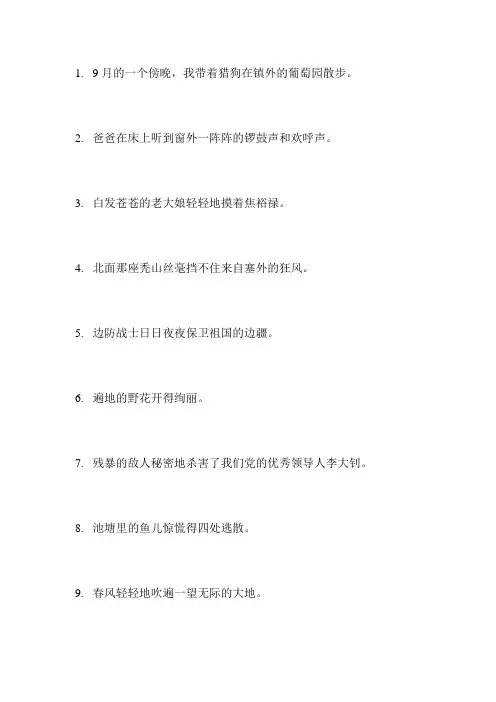 小升初语文缩句专项复习题大全