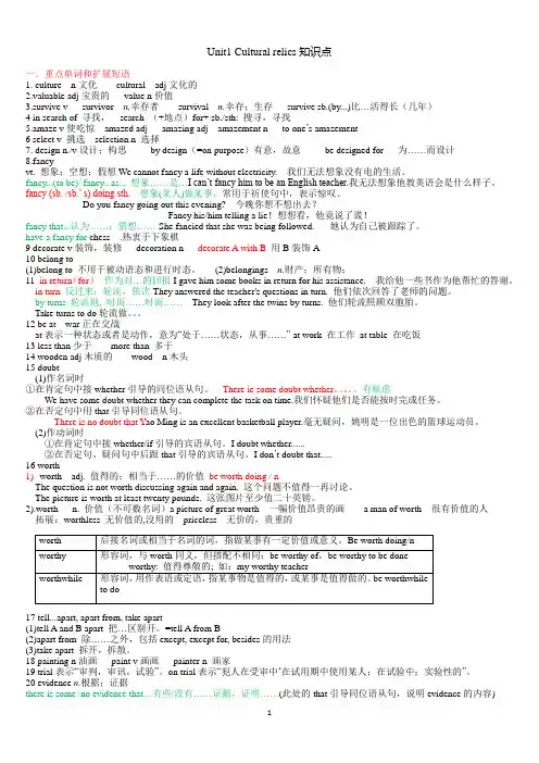 unit1知识点总结
