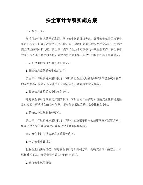 安全审计专项实施方案