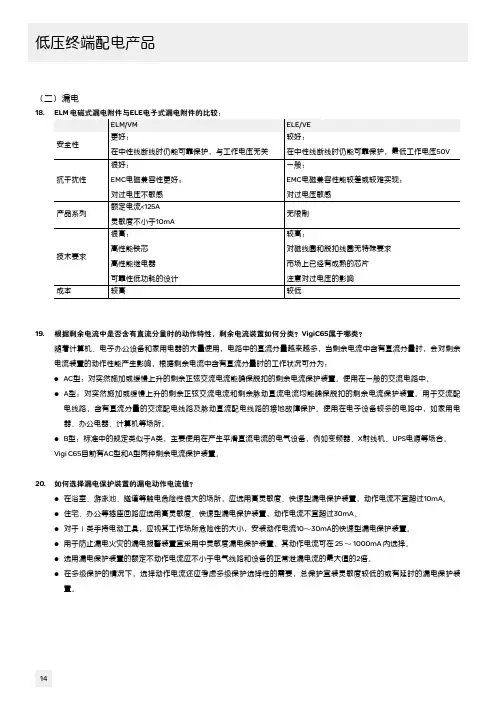 页面提取自-配电产品常用技术问题解答ELM与ELE漏电附件比较-施耐德电气SCDOC434-G-CN