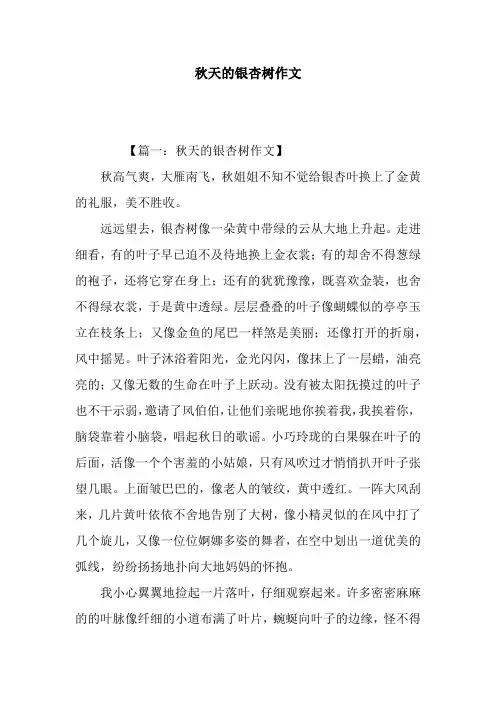 秋天的银杏树作文
