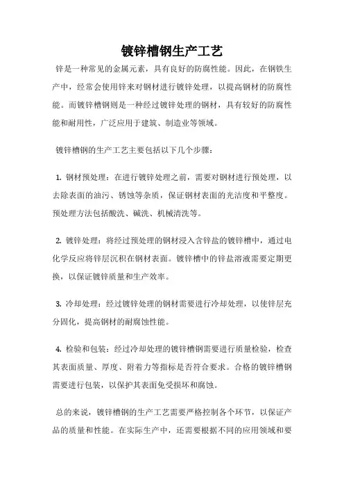 镀锌槽钢生产工艺