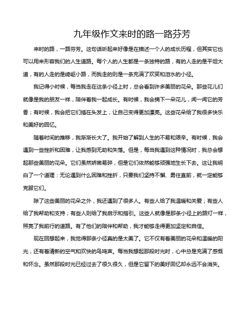 九年级作文来时的路一路芬芳