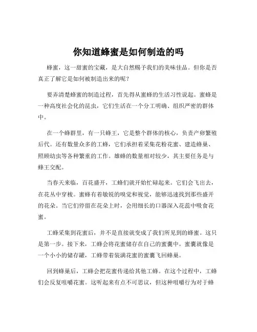 你知道蜂蜜是如何制造的吗