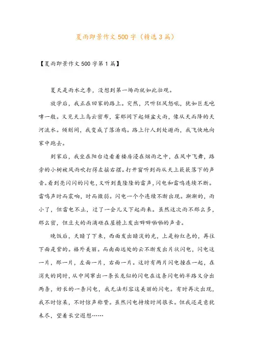 夏雨即景作文500字(精选3篇)