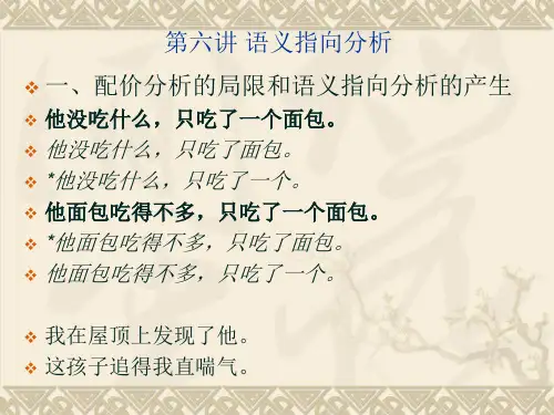 第六讲 语义指向分析