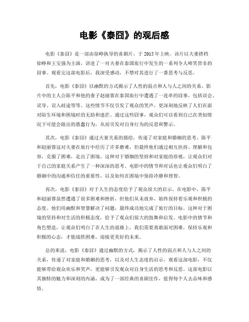 电影《泰囧》的观后感
