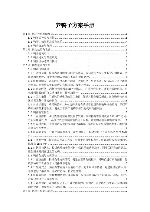 养鸭子方案手册