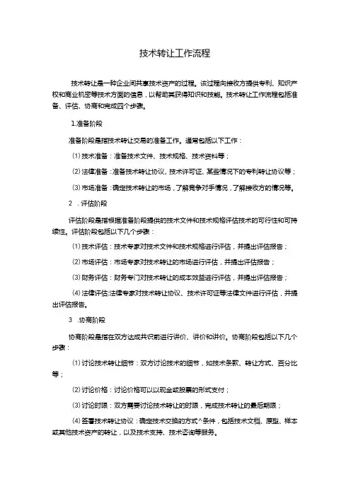 技术转让工作流程