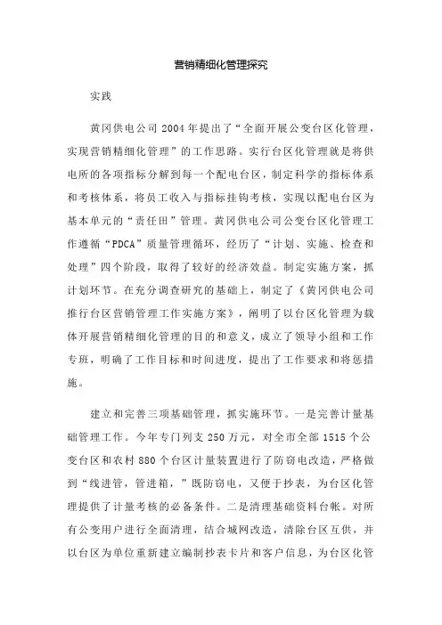 营销精细化管理探究