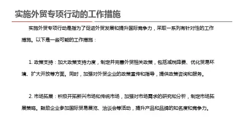 实施外贸专项行动的工作措施