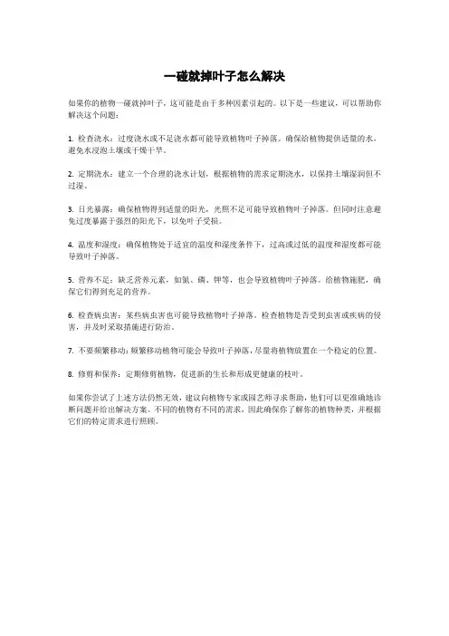 一碰就掉叶子怎么解决(1)
