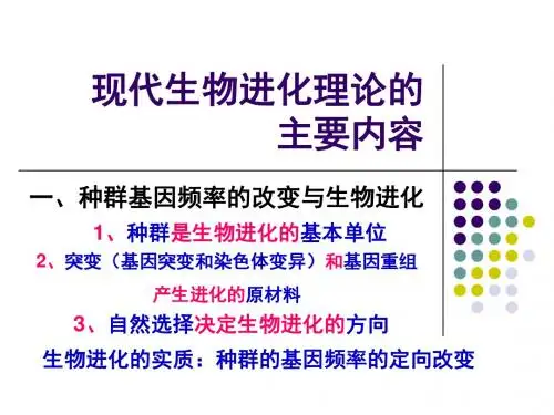 人教版高中生物必修二课件：7.2现代生物进化理论