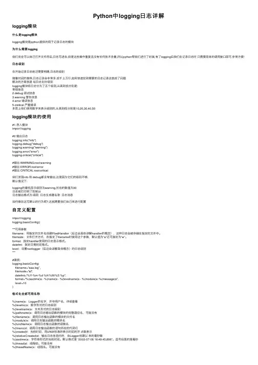 Python中logging日志详解