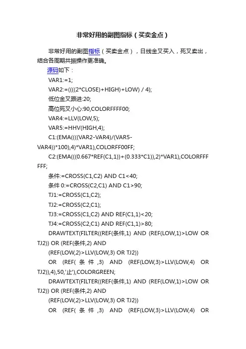 非常好用的副图指标（买卖金点）