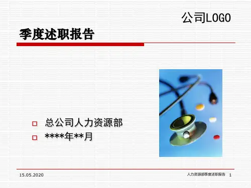 某公司人力资源部季度述职报告(ppt 36页)