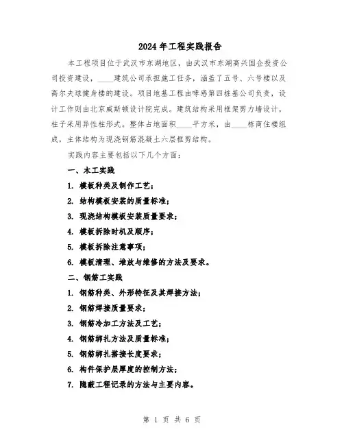 2024年工程实践报告（3篇）