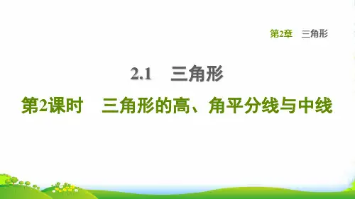 2022八年级数学上册第2章三角形2.1三角形第2课时三角形的高角平分线与中线课件新版湘教版21