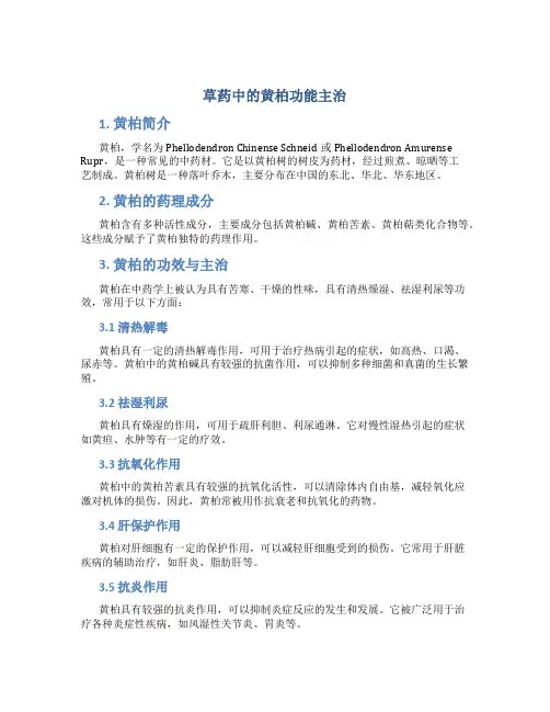 草药中的黄柏功能主治