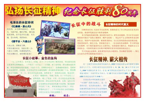 纪念红军长征胜利80周年小报Word可编辑小报