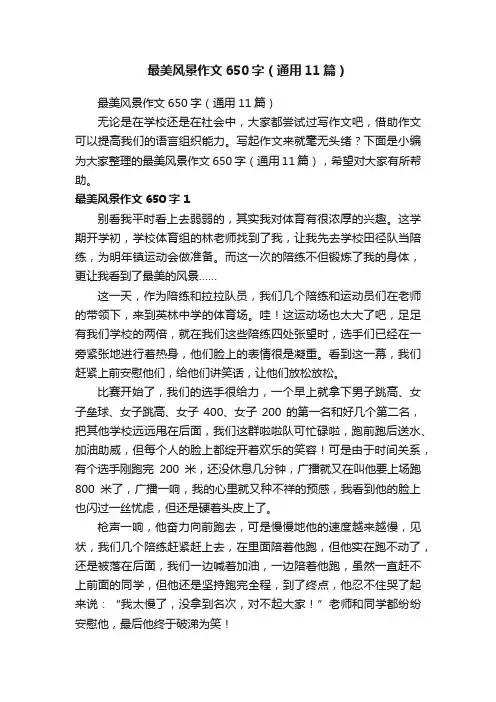 最美风景作文650字（通用11篇）