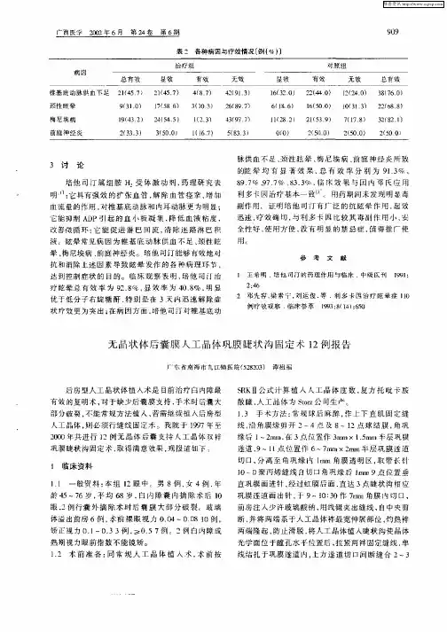 无晶状体后囊膜人工晶体巩膜睫状沟固定术12例报告