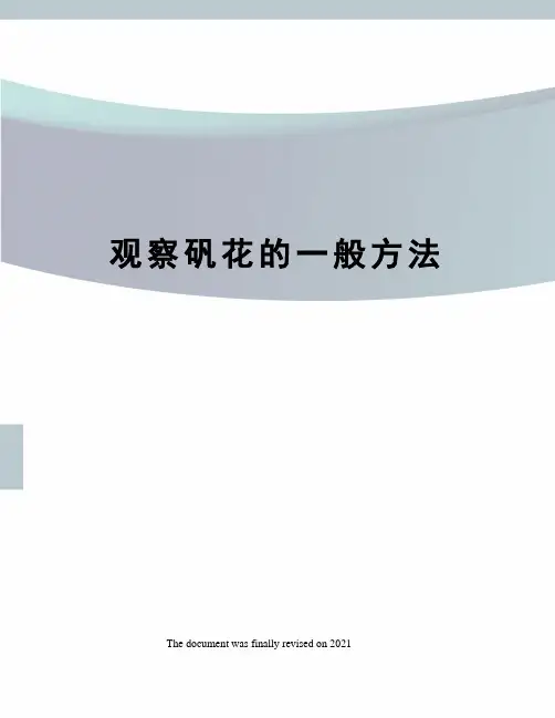 观察矾花的一般方法