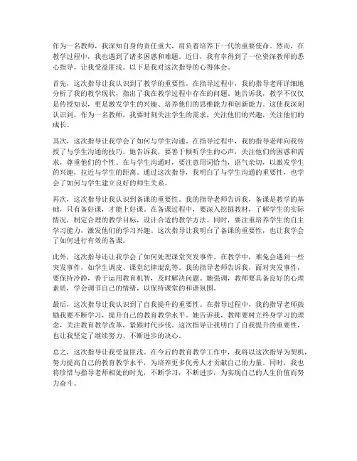 教师被指导心得体会
