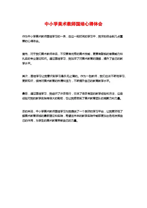 中小学美术教师国培心得体会