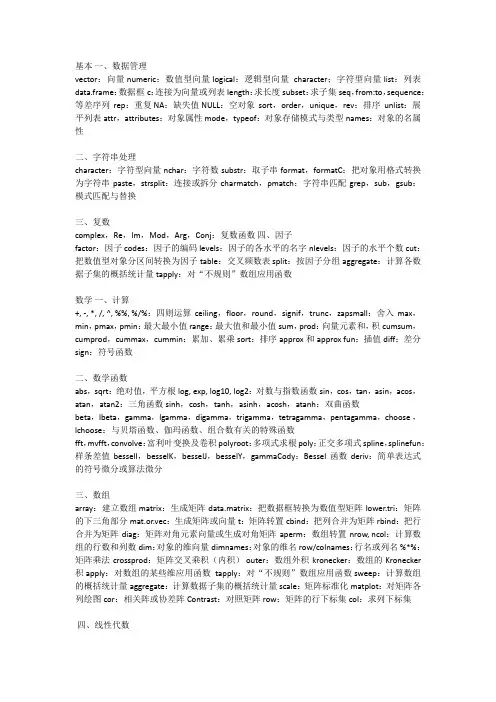 R语言 命令
