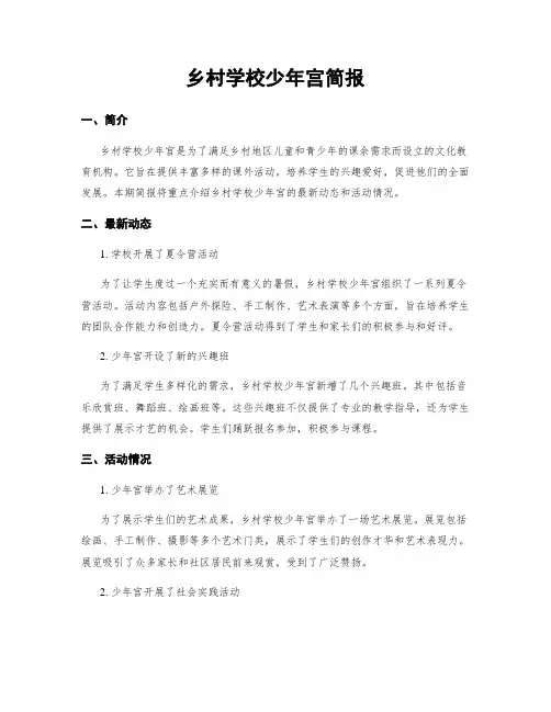 乡村学校少年宫简报