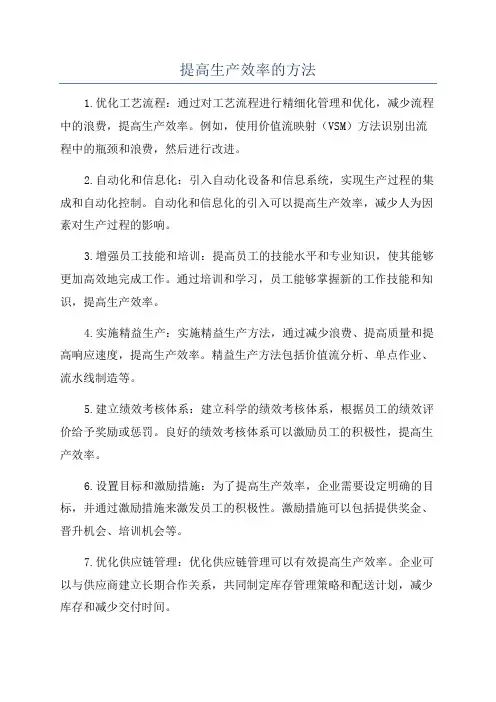 提高生产效率的方法