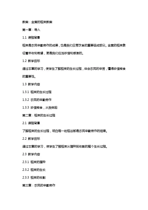 ‘教案’金黄的稻束教案