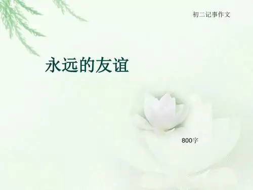 初二记事作文《永远的友谊》800字(总9页PPT)
