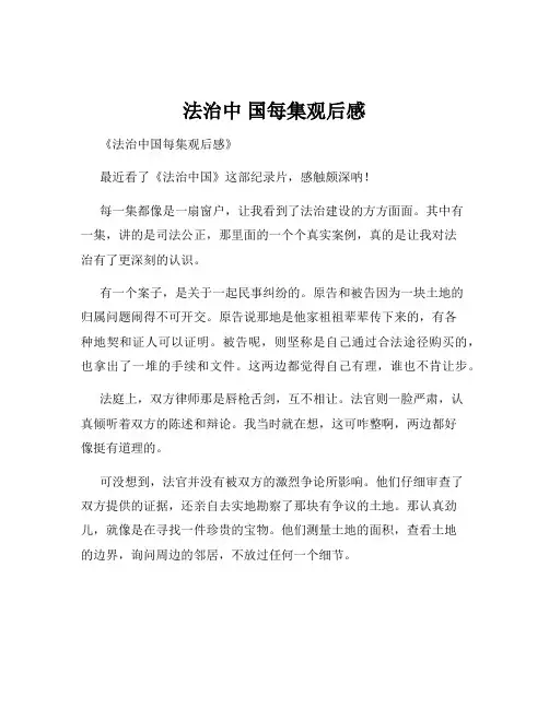 法治中 国每集观后感