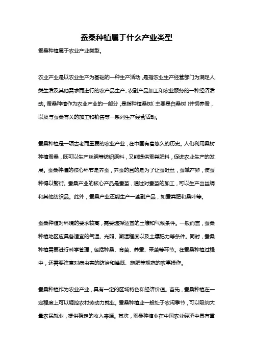蚕桑种植属于什么产业类型
