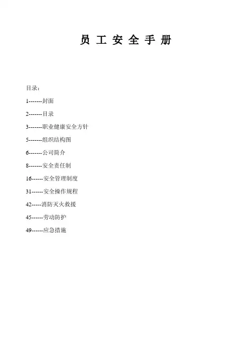 外资企业员工安全手册 Word 文档