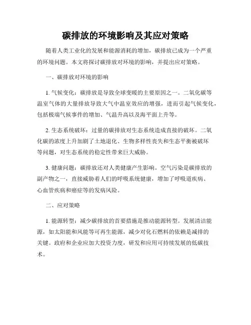 碳排放的环境影响及其应对策略