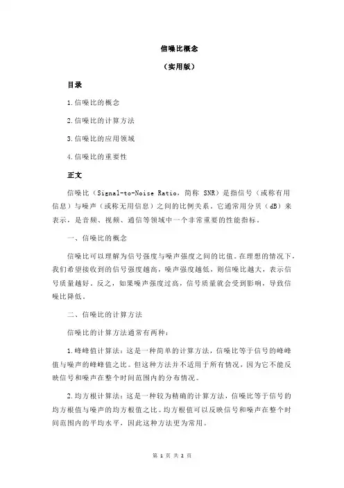 信噪比概念