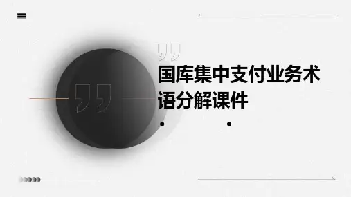 国库集中支付业务术语分解课件